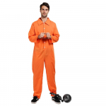 Meeste vangi kost&uuml;&uuml;m S&uuml;&uuml;dim&otilde;istetud r&ouml;&ouml;vli uhke kleit Jumpsuit Jailbird vangi s&auml;rk Halloweeni peo cosplay komplekt t&auml;iskasvanutele S oranž