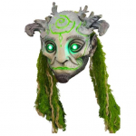 Halloween Forest Spirit Elf Masque LED &otilde;uduspeakate Realistlik roheline p&auml;kapikk vanamehe peakate Cosplay kost&uuml;&uuml;mid peoks B