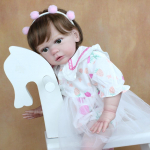 BZDOLL 60 CM viimistletud 3D-v&auml;rviga nahk, pehme silikoonist taass&uuml;ndinud v&auml;ikelapse nukk t&uuml;drukule riidest kehalelu Silikoonist printsess Alive Bebe 60cm 3D-paint Skin Doll