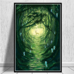 Jaapani animeprintsess Mononoke l&otilde;uendimaaling plakatid ja tr&uuml;kised Seinakunstipildid elutoa jaoks Cuadrose kodukaunistus Ilma raamita 50*70cm