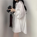 Korea naiste s&auml;rk vabaaja vintage pluus s&auml;rk Kevad lahtised &uuml;lisuured s&auml;rgid Mood Lolita Topid M valge