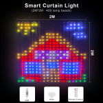 USB LED Kardin Valguskett Nutikas Bluetoothi Rakenduse Juhtimine RGBIC V&auml;lis Haldjas J&otilde;ulutuli J&otilde;uluvanik Dekoratsioon Ise Tee Muster 2M X 2M