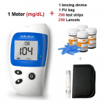 Sinocare Safe-ACCU2 veresuhkru monitor koos 50/100/200 testribaga diabeedi testikomplekt Mmol/l v&otilde;i Mg/dl kit 200 - mg/dL
