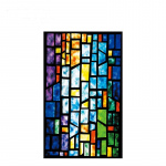 Vitraažakna kile l&auml;bipaistmatu j&auml;&auml;tunud privaatsuskaitse korduvkasutatav eemaldatav kodukaunistusega kiriku aknakate 40cm x 120cm
