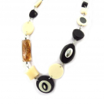 Les Tr&eacute;sors De Lily [R3256] - Disainer pikk kaelakee  Kilimanjaro  must beež - 90 cm 5 cm must