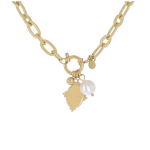 Les Tr&eacute;sors De Lily [R4480] - Disainterasest kaelakee 'Cl&eacute;opatra' valgest kullast - 20x15 mm valge