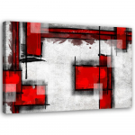 L&otilde;uenditr&uuml;kk Abstract White Red 60x40 punane