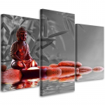 Kolmeosalise pildiga l&otilde;uendiprint Buddha Feng Shui Religioon 60x40 punane