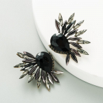 Naiste lihtsad rippk&otilde;rvar&otilde;ngad titaani terassulamist ripatsk&otilde;rvar&otilde;ngad akr&uuml;&uuml;list v&auml;rvilised murukristallid, veepiisa kujuga geomeetrilised k&otilde;rvakaunistused OneSize must