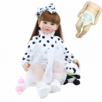 Reborn Baby Girl Doll Realistlik m&auml;nguasi, silikoonist keha, 55 CM 22 tolli pikkade juustega Printsess V&auml;ikelapse Bebe j&otilde;ulukingid