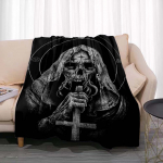 Saatan Demon Evil Throw tekk Voodikate Fliis Flanell Pehme Soe Tekid Tr&uuml;ki Naljakas s&uuml;nnip&auml;evakingitus Kodutekstiil Diivani kaunistus 180cm x 230cm