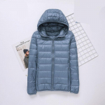 Naiste kevad- ja s&uuml;gismantel L&uuml;hike kerge, &otilde;huke valge pardi sulemantel 3XL