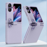 For Oppo Find N2 Flip 5g &uuml;mbris, k&auml;erihma alus Kvaliteetne nahast telefonikork Find N2 flip &uuml;mbriste kaitseks tagakaas ForOPPO Find N2 Flip lilla