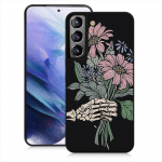 Rose telefoni&uuml;mbris Galaxy S21ultra S23plus S21fe Skeleton k&auml;sitsi pehmed &uuml;mbrised Samsung Galaxy S22 Plus Ultra S20 Fe jaoks, must kate For Samsung S21 Plus