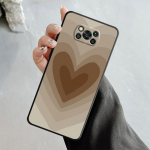 &Uuml;mbris Xiaomi Poco X3 Nfc X4pro M3 C40 jaoks Mi 12 11 10 10t 8 Note10 Lite 11ultra 11t F1 Fashion Brown Love Puidutera tekstuur For Mi Note 10 Lite