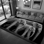 Animal Elephant Home Decor Vannituba ja elutuba Pehmed vaibad Elutoa vaibad K&ouml;&ouml;gi p&otilde;randamatt Magamistoa matt 60cm x 90cm