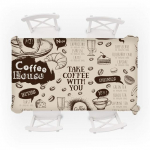 Retro kohvimustriline laudlina Veekindel s&ouml;&ouml;gilaud Pulmapidu Ristk&uuml;likukujuline laudlina Kodutekstiil K&ouml;&ouml;gikaunistus 90x140cm35x55inch