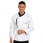 Unisex peakoka jakk Meeste pikkade varrukatega peakoka mantel restorani k&ouml;&ouml;k toiduvalmistamise peakoka vormiriietus 4XL valge
