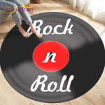 Klassikalise muusika vin&uuml;&uuml;lplaadi &uuml;mmargune vaip, vaibad elutoa toolide kaunistamiseks, roomav pehme libisemiskindel p&otilde;randamatt Diameter 100cm