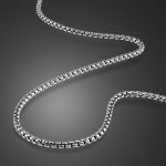 Punk meessoost hiphop 3 mm 22&ndash;24 tolli karbikett Tai h&otilde;bedast ripatsiga kaelakee, 100% 925 sterling h&otilde;bedast mood meeste ehted 61cm