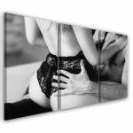 Kolmeosalise pildiga l&otilde;uendiprint Sexy Couple Body 60x40 must/valge