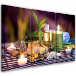Kolmeosalise pildiga l&otilde;uenditr&uuml;kk Zen Flowers Candle Wellness 60x40 lilla