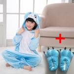 Laste Onesie uusaastakingitus Sinine j&auml;nese pidžaama loomakost&uuml;&uuml;m, laste kigurumi cosplay kingadega 8T