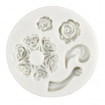 Tee magustoidud silikoonvormist korduvkasutatavaks kaasaskantavaks mittekleepuvaks toidukvaliteediga fondant-koogivormimis&scaron;ablooniga k&ouml;&ouml;k valge