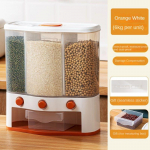 Toidu hoiukast ilma mulgustamata Seinale kinnitatav riisi &auml;mber putukate ja niiskusekindel suletud s&auml;ilituspurk Suure mahutavusega sektsiooniga hoiukarp 6L sinine