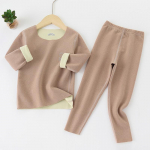 Talvine laste termiline aluspesu komplekt Cation Soe Hubane Pehme Teismeliste Poiste T&uuml;drukute Aluspesu Komplekt Long Johns Solid Laste Termor&otilde;ivad 110cm kaamel
