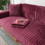 &Uuml;hev&auml;rviline libisemiskindel diivani kate Paks pehme pl&uuml;&uuml;s diivanipadja r&auml;tik elutoa m&ouml;&ouml;bli jaoks Decor Slipcovers diivanikatted 110x210cm 1pcs veinipunane v&auml;rv