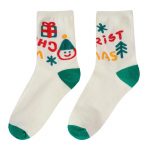 1/3 paari naiste keskmise toruga j&otilde;ulusokke Partii Lucky Pidulikud puuvillased sokid J&otilde;uluvana j&otilde;ulupuu 1 Pairs valge