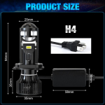 2tk 120W LHD H7 H4 9003 LED esituli Mini Bi-LED projektori objektiivi pirnid Autod Canbus 90000LM Hi/Lo Beam kohtvalgusti Retrofit Lamp 6000K 12V 24V H4/9003/HB2 Hi/Lo