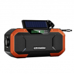 Kaasaskantav raadio elluj&auml;&auml;mise k&auml;siv&auml;nt AM FM SOS h&auml;daabiraadio lugemislamp Taskulamp P&auml;ikeseenergia laadimine 5000 mAh akupank telefoni jaoks oranž