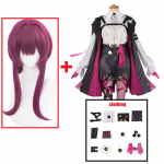 M&auml;ng Honkai Star Rail Kafka Cosplay kost&uuml;&uuml;m, naiste &uuml;likond Kafka Halloweeni karnevalipeo riided L-(Costume+Wig)