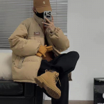 Naiste talvejope l&uuml;hike uus mood paks tuulekindel &uuml;ler&otilde;ivas park vabaaja soe kaelus lahtine &otilde;pilasmantel 2024 S beež