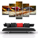 5 t&uuml;kki Supercar Vehicle Behind Home Decor Print L&otilde;uend &Otilde;limaal Seinakunst Modulaarne Pilt Elutoa Seinadekoratiiv Ilma raamita 20x35cm*2 20x45cm*2 20x55cm*1