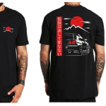 Jaapani stiilis auto T-s&auml;rgid Tagasi Prindi Street Wear Originaalne disain EU suurus 100% puuvillane tops Tee Homme S