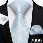 Helesinised Paisley triibulised siidist lipsud meestele Taskur&auml;tt Mansetin&ouml;&ouml;bid Pulmatarvikud Kaelalipsu komplekt Kingitus meestele DiBanGu N-7999