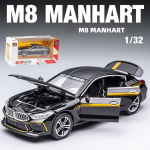 1/32 Scale M8 Manhart Diecast automudeli m&auml;nguasi, tagasit&otilde;mmatav m&auml;nguasi koos heli ja valgusega lastele V&auml;ikelastele poistele T&uuml;drukutele 1/32-16x6.3x5.1cm must