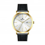 Westari profiiliga nahast rihm, h&otilde;bedane sihverplaadi kvarts 50216GPN107 meeste k&auml;ekell h&otilde;be