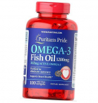 Omega 3, Omega-3 kala&otilde;li 1200, Puritan's Pride 200 geelikapslit (67367010) 100softgels