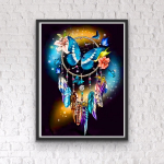 5D DIY Teemantmaal Liblikas Tuulekella Ristpistekomplekt Mosaiik Teemanttikandid T&auml;is&uuml;mmargune/ruudukujuline puur Kodukaunistus Round 30x40cm