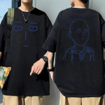 Anime ONE PUNCH Unisex Saitama Kahepoolse tr&uuml;kiga Ts&auml;rk Naljakas Unisex Naiste Mood Suured T-s&auml;rgid Unisex Unisexga puuvillane T-s&auml;rk meestele L