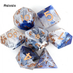 7 tk sinine kuldne number terava servaga vaigust t&auml;ringud mitmetahulised t&auml;ringud, mis sobivad rollim&auml;nguks RPG lauam&auml;nguks mitmev&auml;rviline