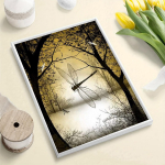 DIY teemantmaaling Woods Dragonfly ristpistes komplekt Mosaic Art Teemantmaal t&auml;isringi/ruudukujulise teemantv&auml;rviga kodukaunistus Round 20x30cm