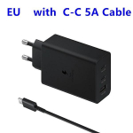 65 W Trio &uuml;likiire laadija USB-C Samsung Galaxy S23 S22 S21 S20 Note 10 20 Ultra S10 S9 Plus jaoks + kiiradapteri C-t&uuml;&uuml;pi kaabel must