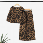ZANZEA naiste pluusi ja p&uuml;kste vabaaja kaheosaline leopardtr&uuml;kiga &uuml;likonnakomplekt 4XL