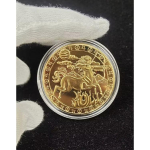 Kaksteist t&auml;htkuju m&auml;lestusmedalit Hambahaldjas kuldm&uuml;ndid 12 sodiaagiga k&auml;sit&ouml;&ouml;na valmistatud Euroopa ja Ameerika m&uuml;nti &Otilde;nneliku eestkostja t&auml;htkuju m&uuml;ndid