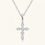 18k valge kullaga kaetud 2 mm risti moissanite ripatsid naistele S925 sterling h&otilde;bedast kaelakee labori teemant s&uuml;nnip&auml;evakingitus